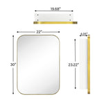 Mileta Mid - century Rectangle Recessed and Surface Mount Bathroom Medicine Cabinet with Mirrors GC-XB0016 Brushed Gold 22x30" TEHOME