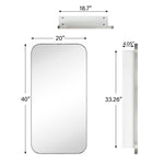 Adasu Mid - century Rectangle Recessed and Surface Mount Bathroom Medicine Cabinet with Mirrors GC-XB0021 Brushed Nickel 20x40" TEHOME