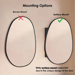 Casa Modern Irregular Surface Mount Bathroom Medicine Cabinet with Mirrors, 24x28" in Black GC-XB0025 Black TEHOME