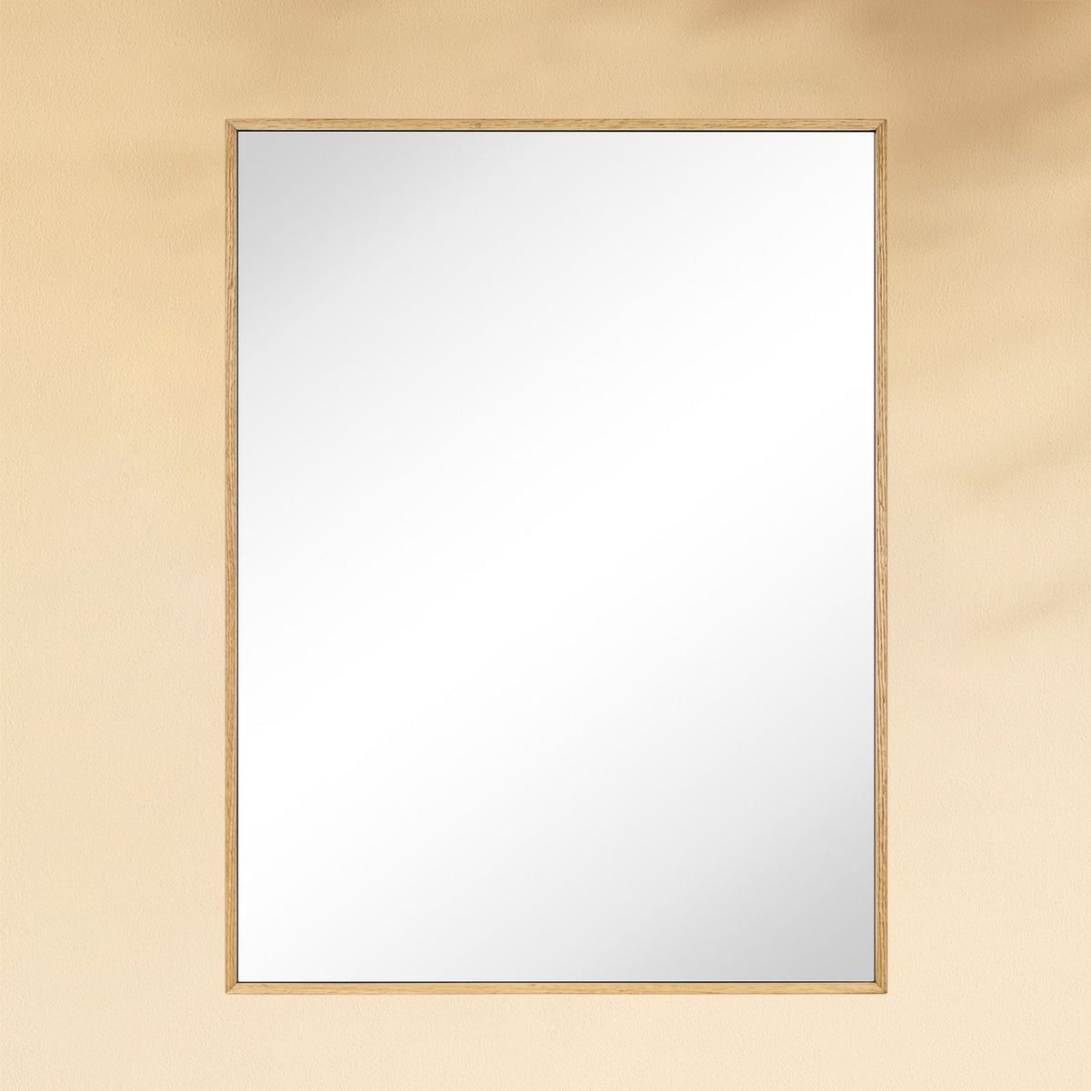 TEHOME Oakmont Light Oak 24x32''Rectangle Wooden Framed Wall Mirrors Front View