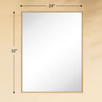 TEHOME Oakmont Light Oak 24x32''Rectangle Wooden Framed Wall Mirrors Front View Dimension