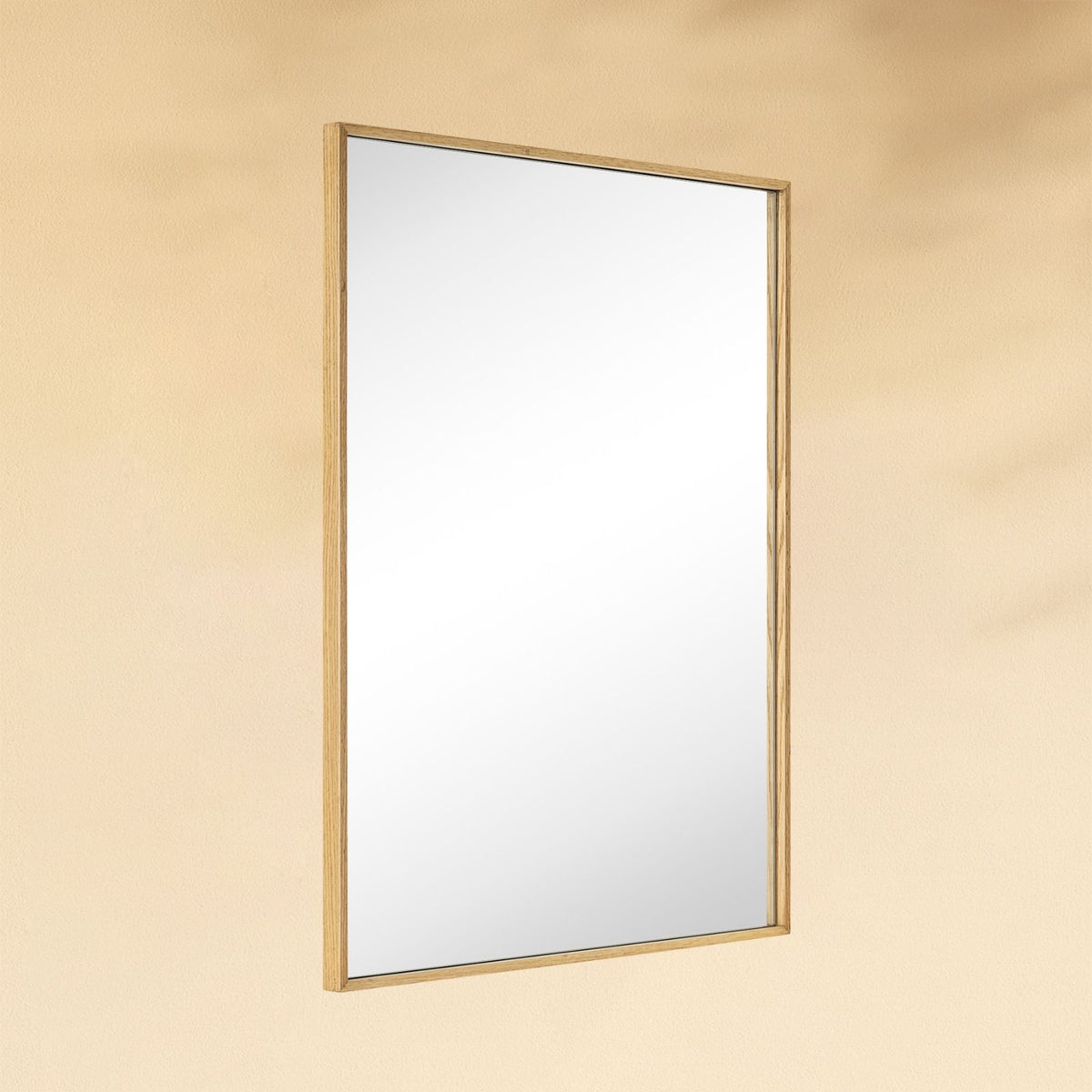TEHOME Oakmont Light Oak 24x32''Rectangle Wooden Framed Wall Mirrors Side View