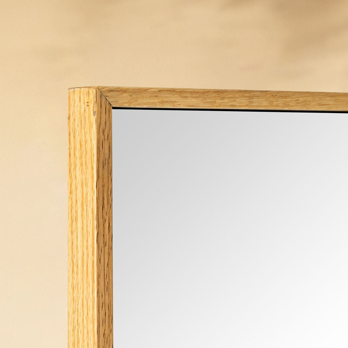 TEHOME Oakmont Light Oak Rectangle Wooden Framed Wall Mirrors Detail View1