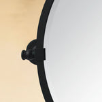 Opeline Farmhouse Round Bathroom Pivot Mirrors, 26" Dia in Black 
