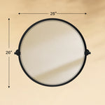 Opeline Farmhouse Round Bathroom Pivot Mirrors, 26" Dia in Black Size