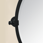 Opeline Farmhouse Round Bathroom Pivot Mirrors, 26" Dia in Black GC-00130 TEHOME