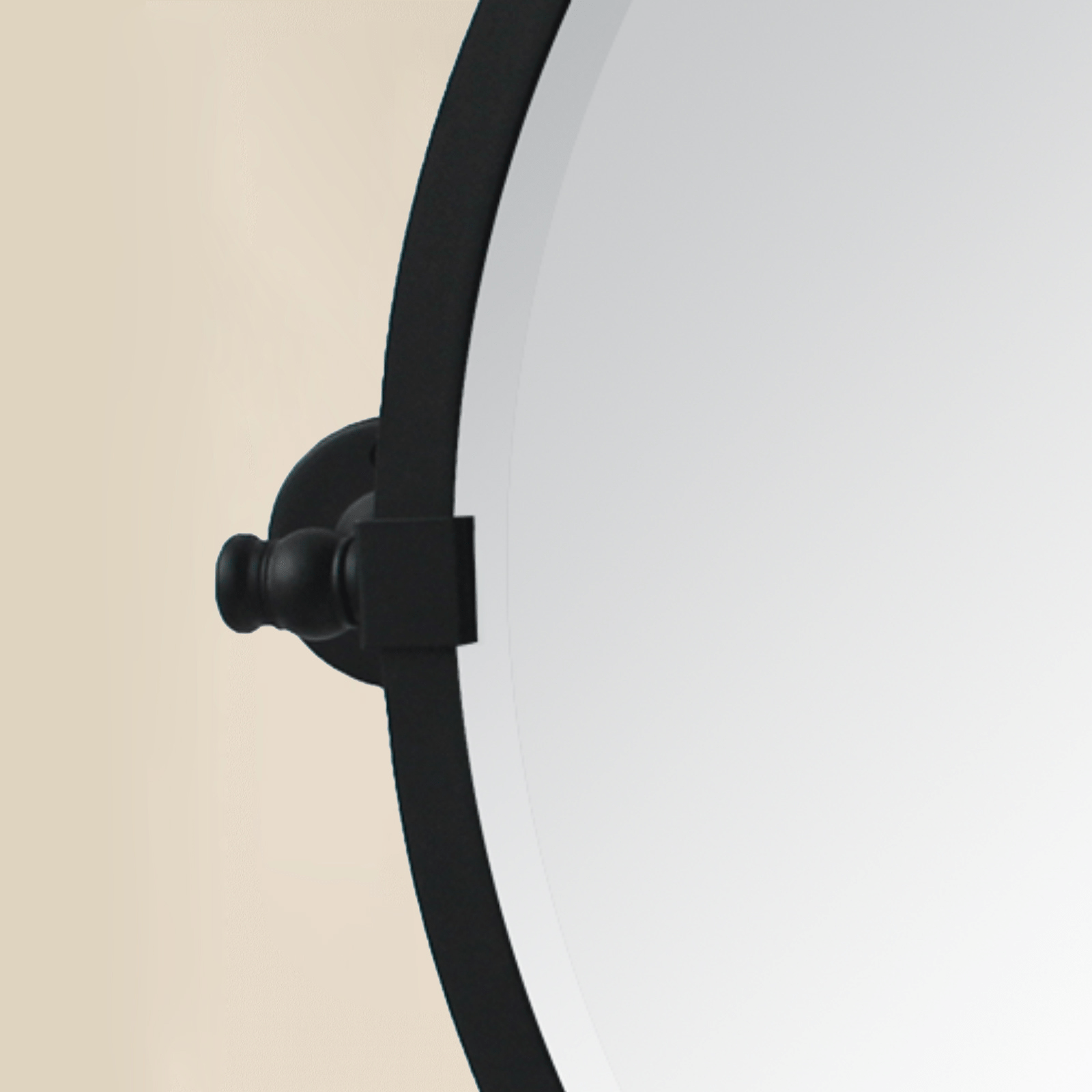 Opeline Farmhouse Round Bathroom Pivot Mirrors, 26" Dia in Black GC-00130 TEHOME