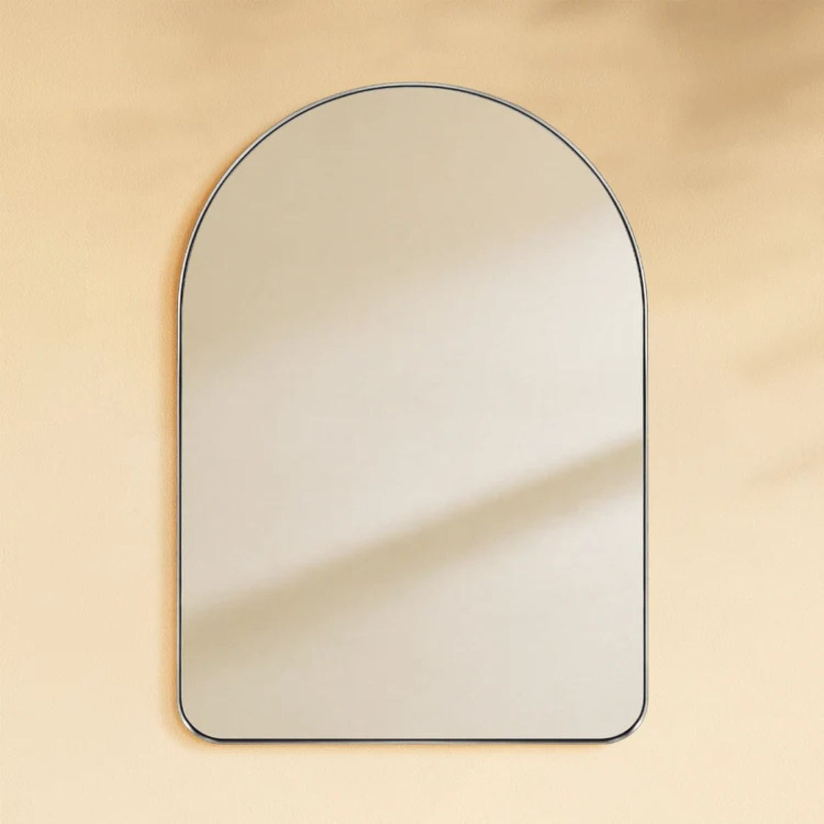TEHOME Ophira Brushed Nickel 21x30'' Modern Arch Wall Mirrors Front View