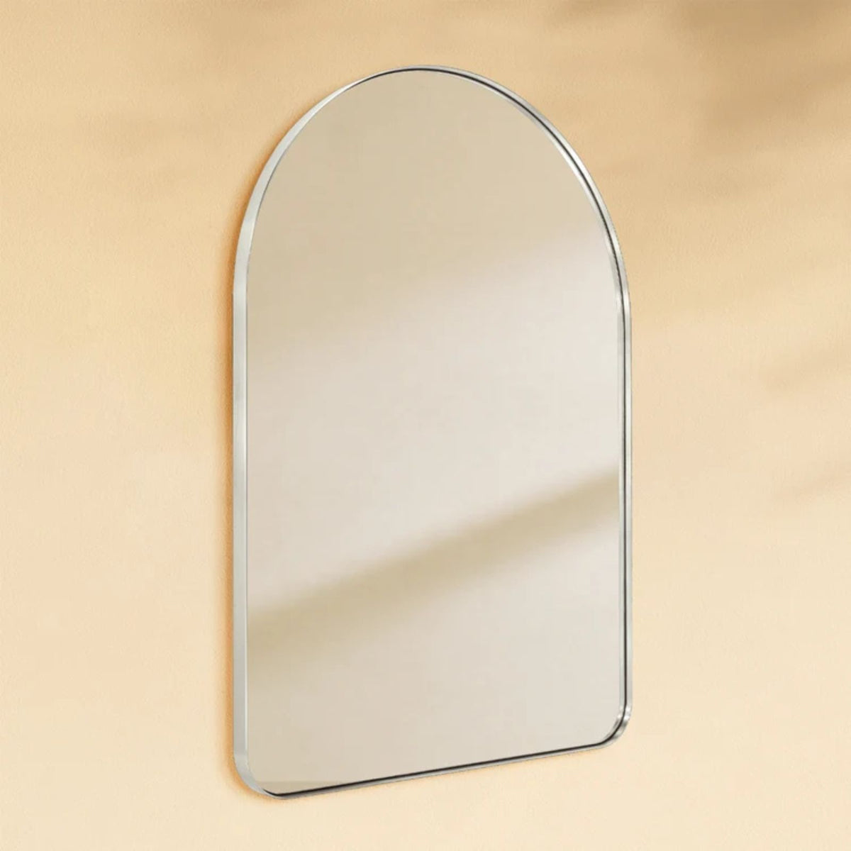TEHOME Ophira Brushed Nickel 21x30'' Modern Arch Wall Mirrors Side View