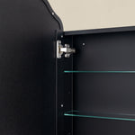 TEHOME Osterhus Modern Scalloped Recessed and Surface Mount Bathroom Medicine Cabinet with Mirrors, Black Finish,18x29",detail View2