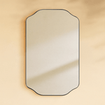 Osterhus Modern Scalloped Recessed and Surface Mount Bathroom Medicine Cabinet with Mirrors, 18x29" in Black GC-00760 TEHOME