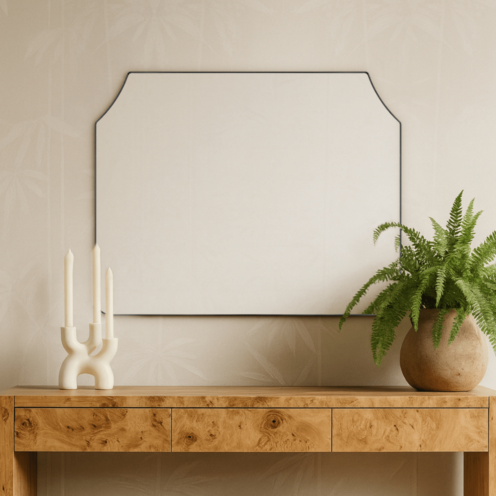 Parerna Modern Arch Mantel Mirrors, 32x40" in Black GC-0Y319 TEHOME