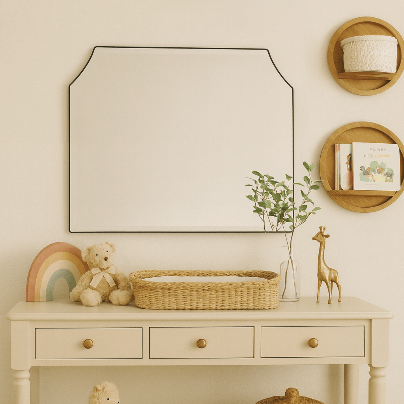 Parerna Modern Arch Mantel Mirrors, 32x40" in Black GC-0Y319 TEHOME