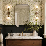 TEHOME Parisian Modern Scalloped Bathroom Mirror Metal Framed in Black finish,20x30''