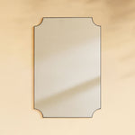 TEHOME Parisian Modern Scalloped Bathroom Mirror Metal Framed in Black finish,20x30'',Front View