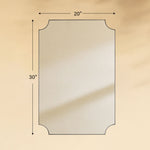 TEHOME Parisian Modern Scalloped Bathroom Mirror Metal Framed in Black finish,20x30'',Front View Size