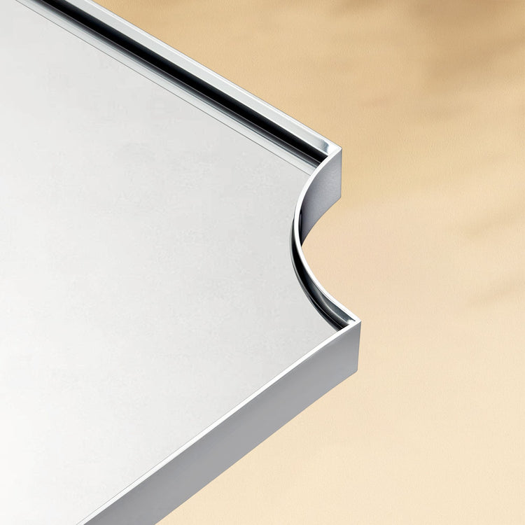 TEHOME Parisian Modern Scalloped Bathroom Mirror Metal Framed in Chrome finish,Detail View