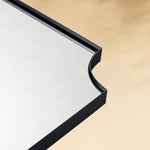 TEHOME Parisian Modern Scalloped Wall Mirrors Metal Framed in Black finish,Detail View