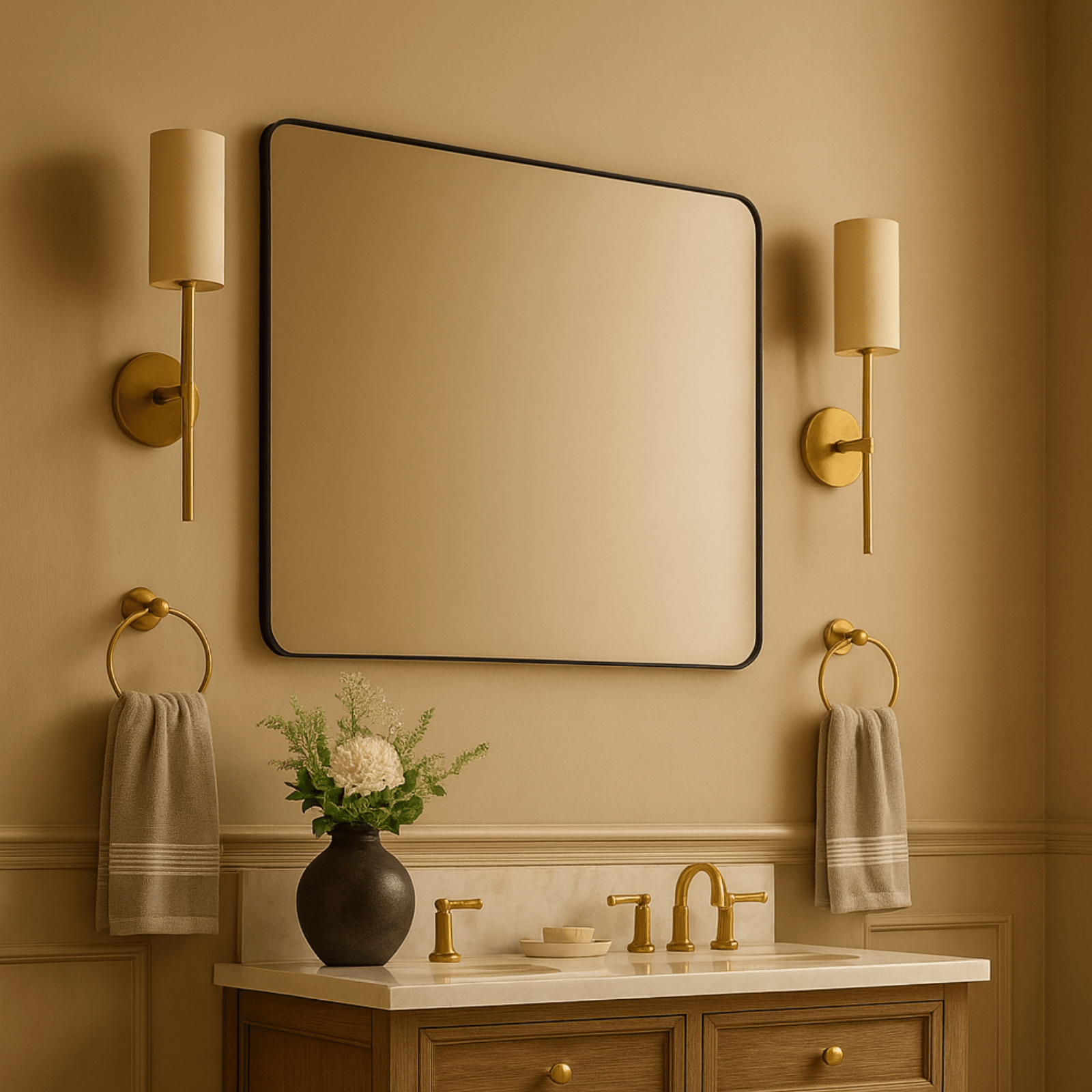 Petalyn Modern Rectangle Floor Mirrors with Rounded Corners,30X60" GC-00432 Black 30x60" TEHOME