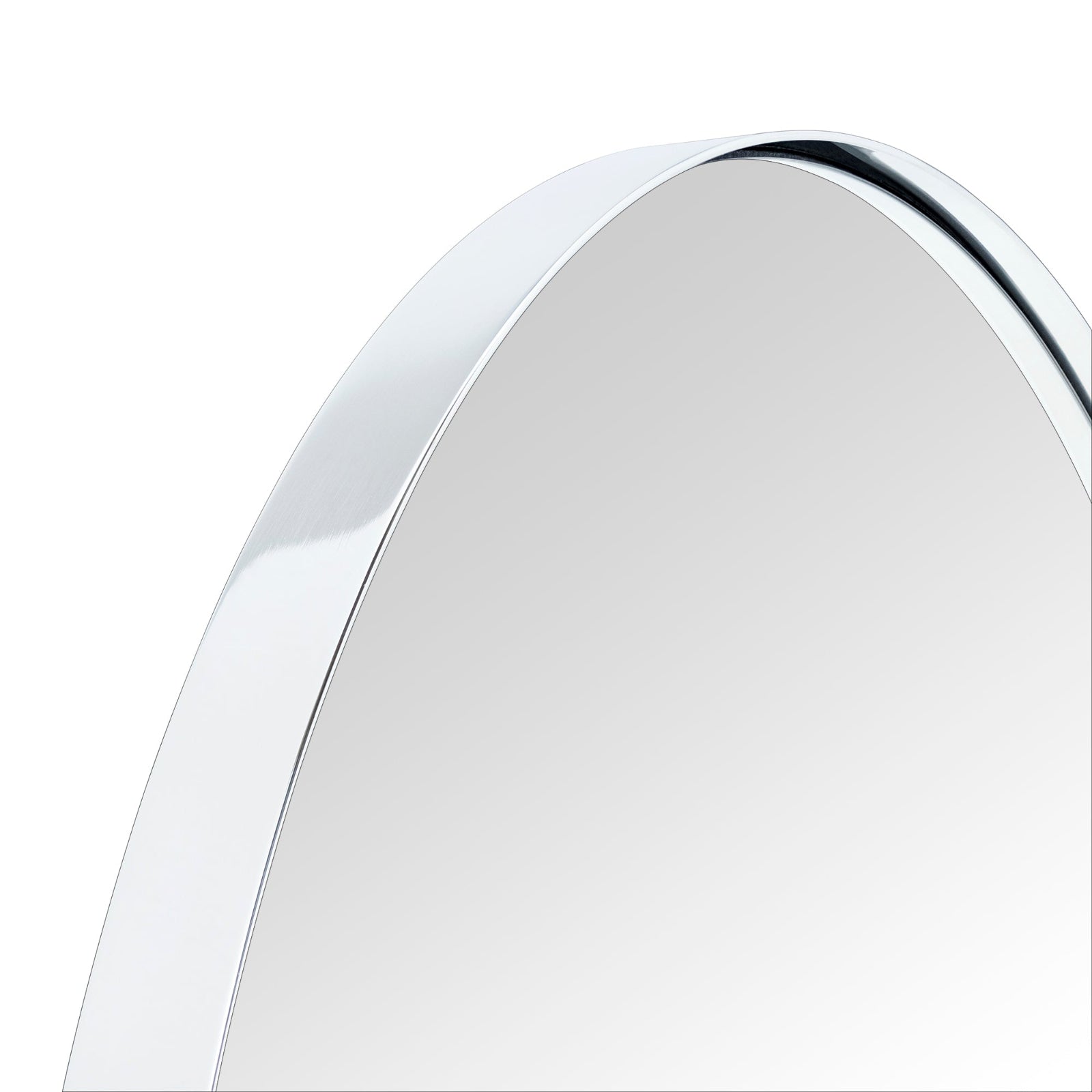 Roselle Modern Round Large Wall Mirrors GC-GW0049 Chrome 40x40" TEHOME