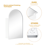 Dake Modern Arch Recessed and Surface Mount Bathroom Medicine Cabinet with Mirrors GC-XB0028 Chrome 24x36" TEHOME