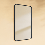 Primrose Modern Rectangle Large Wall Mirrors with Rounded Corners GC-00789 24x40" Black TEHOME