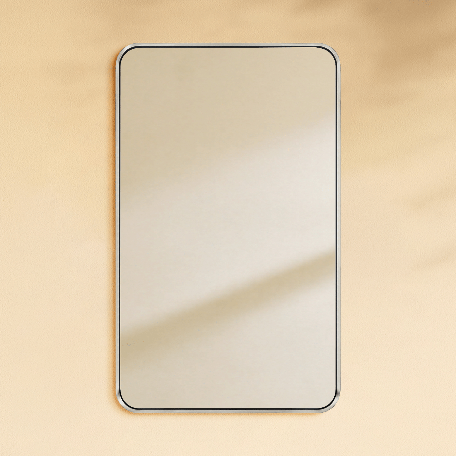 Primrose Modern Rectangle Large Wall Mirrors with Rounded Corners GC-00789 24x40" Black TEHOME