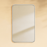 Primrose Modern Rectangle Large Wall Mirrors with Rounded Corners GC-00789 24x40" Black TEHOME