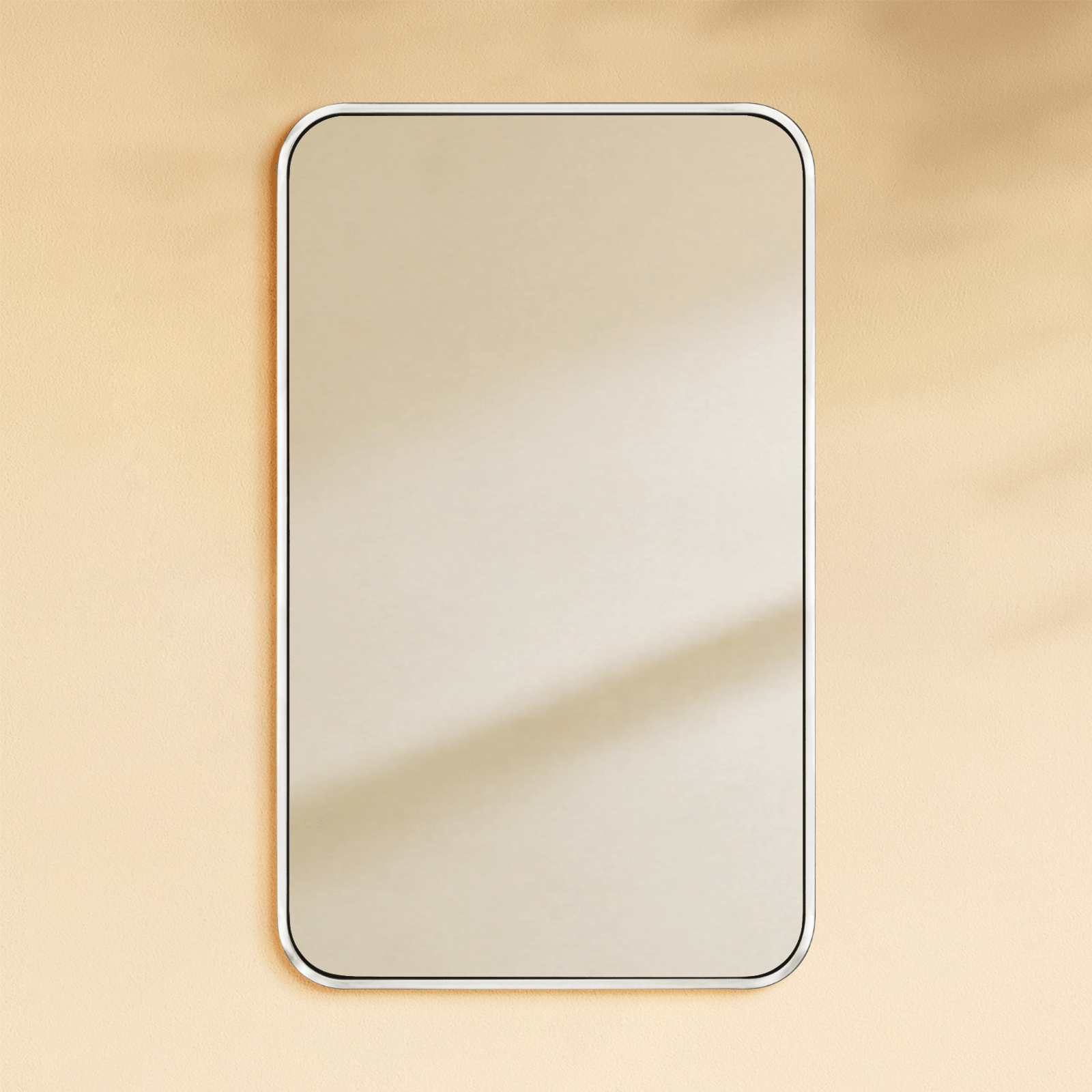 Primrose Modern Rectangle Large Wall Mirrors with Rounded Corners GC-00789 24x40" Black TEHOME