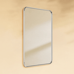 Primrose Modern Rectangle Large Wall Mirrors with Rounded Corners GC-00790 24x40" Chrome TEHOME