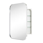 Mileta Mid - century Rectangle Recessed and Surface Mount Bathroom Medicine Cabinet with Mirrors GC-XB0015 Chrome 22x30" TEHOME