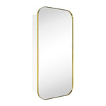 Adasu Mid - century Rectangle Recessed and Surface Mount Bathroom Medicine Cabinet with Mirrors GC-XB0020 Brushed Gold 20x40" TEHOME