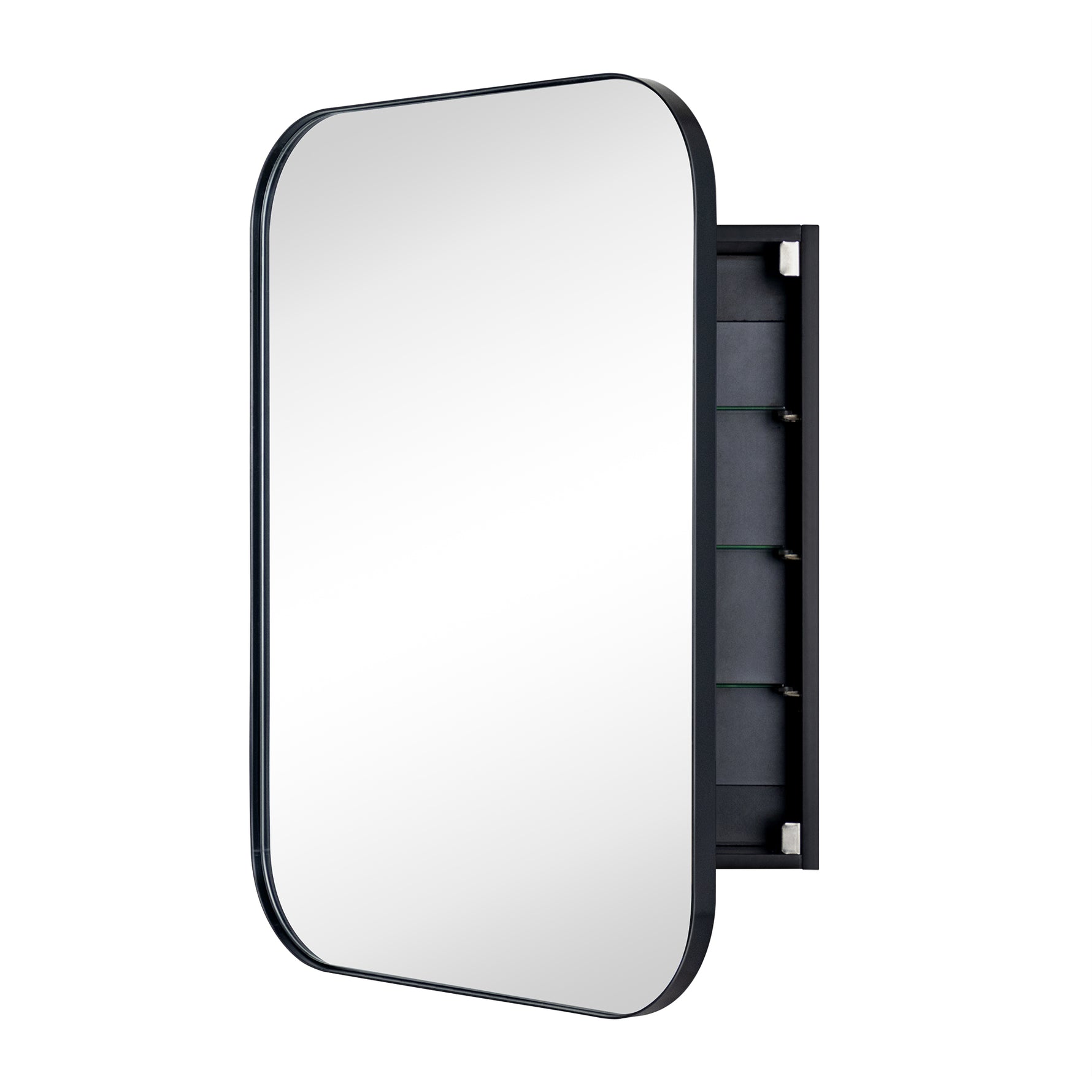 Mileta Mid - century Rectangle Recessed and Surface Mount Bathroom Medicine Cabinet with Mirrors GC-XB0016 Brushed Gold 22x30" TEHOME