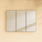 Ronelda Modern Rectangle Recessed and Surface Mount Bathroom Medicine Cabinet with Mirrors, Triple Door, 36x26" in Black GC-00737 TEHOME