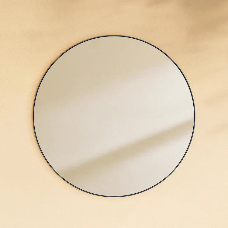 TEHOME Roselle Black 40x40 Modern Round Large Wall Mirrors Front View