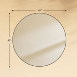 TEHOME Roselle Black 40x40 Modern Round Large Wall Mirrors Front View Size