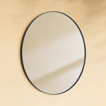 TEHOME Roselle Black 40x40 Modern Round Large Wall Mirrors Side View