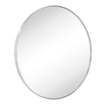 Roselle Modern Round Large Wall Mirrors GC-GW0048 Brushed Nickel 40x40" TEHOME