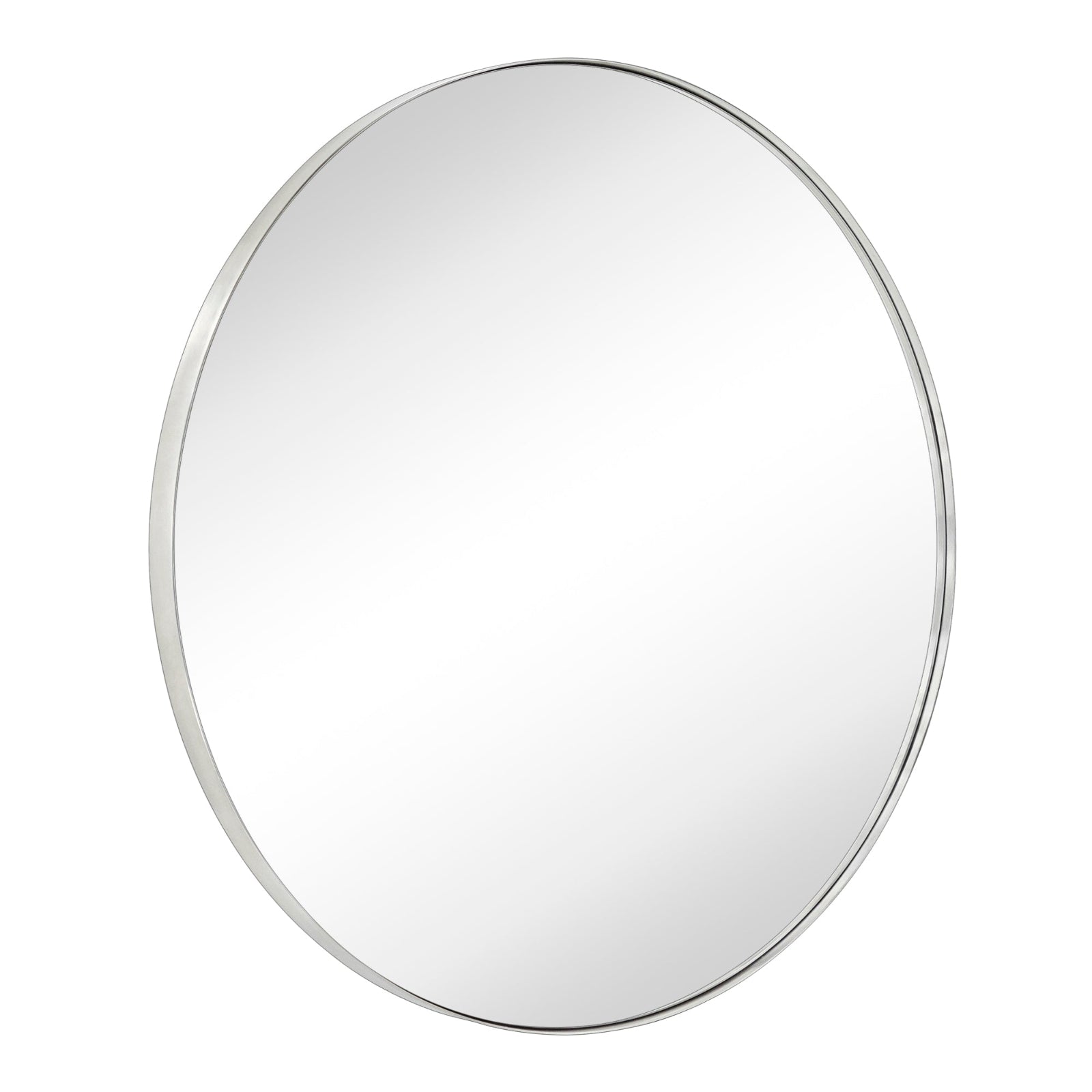 Roselle Modern Round Large Wall Mirrors GC-GW0048 Brushed Nickel 40x40" TEHOME