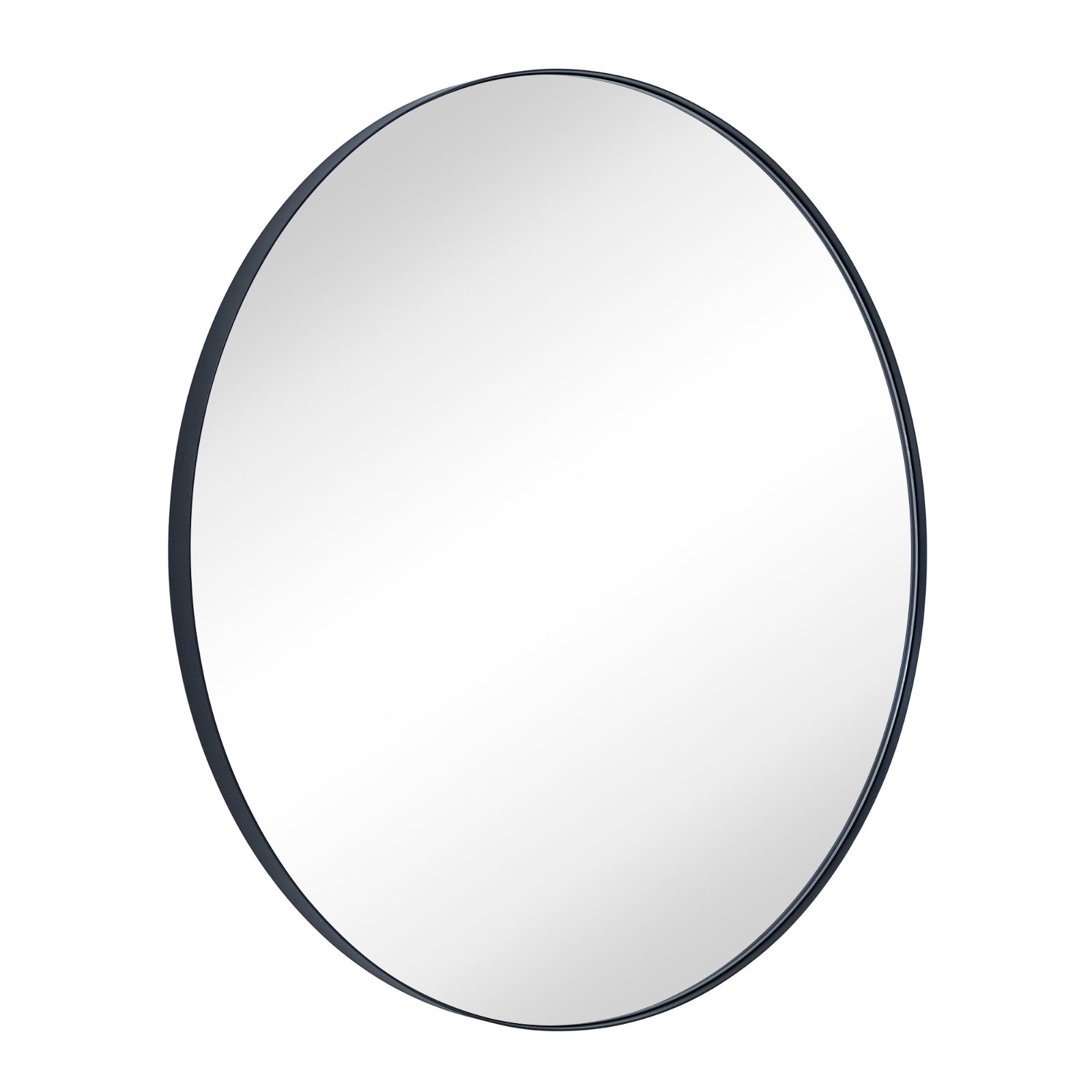 Roselle Modern Round Large Wall Mirrors GC-GW0046 Black 40x40" TEHOME
