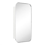 Adasu Mid - century Rectangle Recessed and Surface Mount Bathroom Medicine Cabinet with Mirrors GC-XB0019 Chrome 20x40" TEHOME
