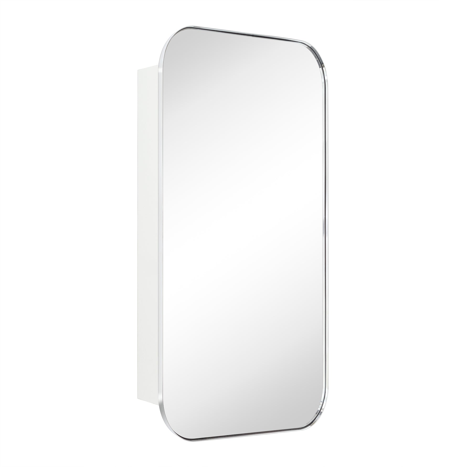 Adasu Mid - century Rectangle Recessed and Surface Mount Bathroom Medicine Cabinet with Mirrors GC-XB0019 Chrome 20x40" TEHOME