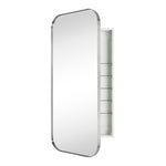 Adasu Mid - century Rectangle Recessed and Surface Mount Bathroom Medicine Cabinet with Mirrors GC-XB0021 Brushed Nickel 20x40" TEHOME