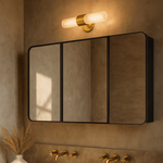 Haven Modern Rectangle Triple Door Recessed and Surface Mount Bathroom Medicine Cabinet with Mirrors GC-XB0049 Black 36x26 TEHOME