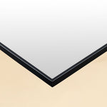 TEHOME Sasi Modern Scalloped Bathroom Mirror with Curved Arch Top Metal Frame in Matt Black Finish Detail View2