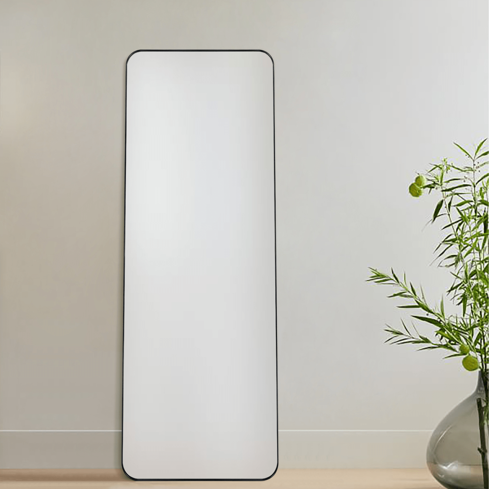 Scallia Modern Rectangle Large Wall Mirrors with Rounded Corners GC-00470 Oil Rubbed Bronze 30x40" TEHOME