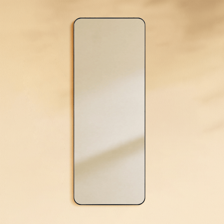 Scallia Modern Rectangle Large Wall Mirrors with Rounded Corners GC-00429 Black 30x40" TEHOME
