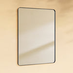 TEHOME Scallia Modern Rectangle Large Wall Mirrors with Rounded Corners Black finish，30x40"