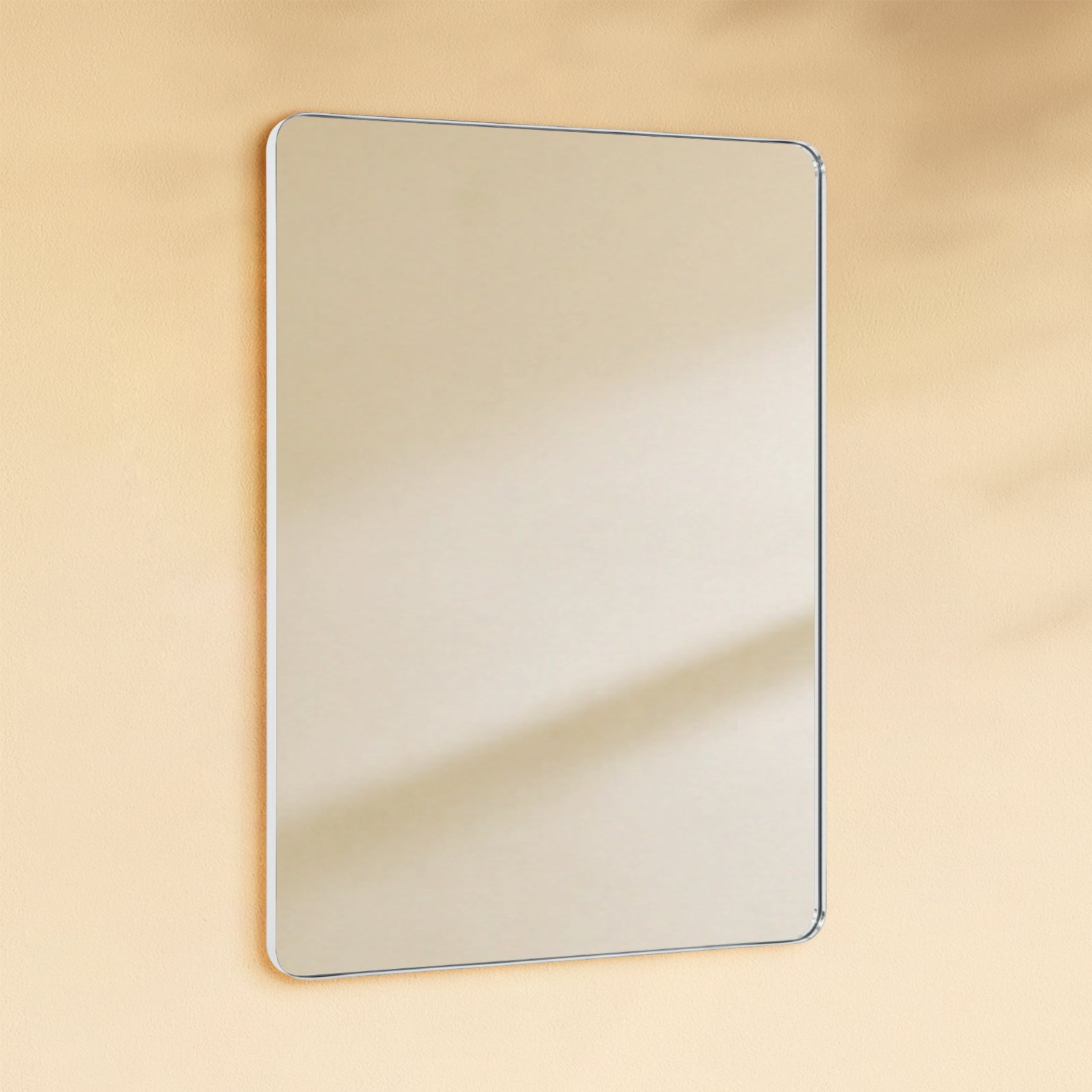 TEHOME Scallia Modern Rectangle Large Wall Mirrors with Rounded Corners Chrome finish，30x40" 
