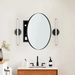 Seenaa Modern Round Surface Mount Bathroom Medicine Cabinet with Mirrors GC-00602 Black 24"Dia TEHOME